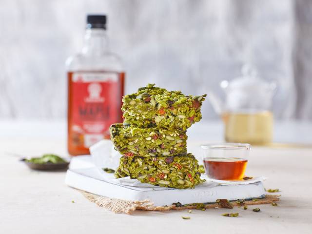 Matcha Maple Muesli Bars