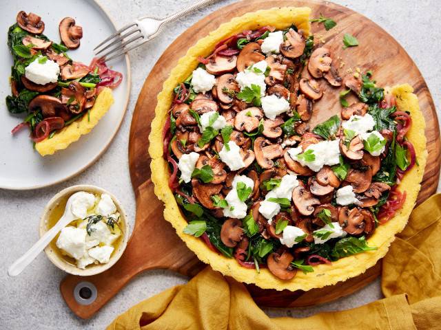 Baked Mushroom Polenta Tart