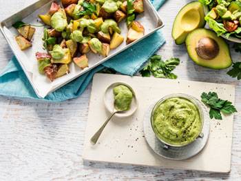 Avocado, Lime and Coriander Green Goddess Dressing