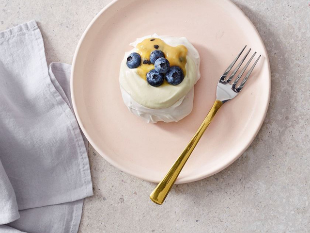 Blueberry and Passionfruit Pavlovas