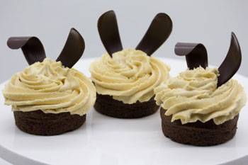 Peanut Buttercream Frosted Cupcakes with Bunny Ears