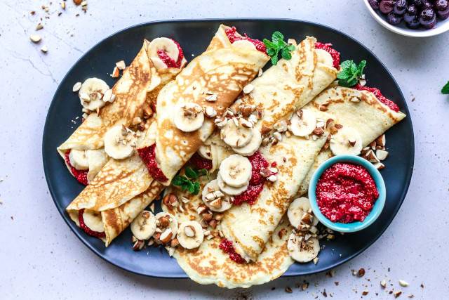 Strawberry Chia Banana Crepes