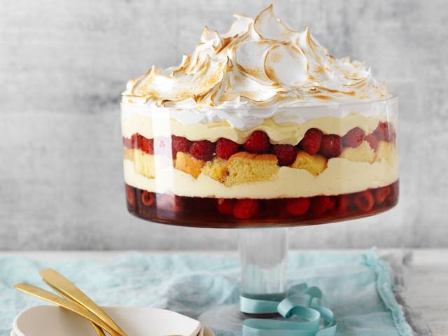 Epic Raspberry Trifle with Meringue Top