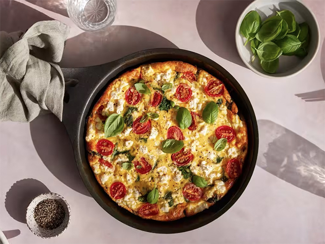 Frittata Caprese with Spinach, Tomato and Ricotta