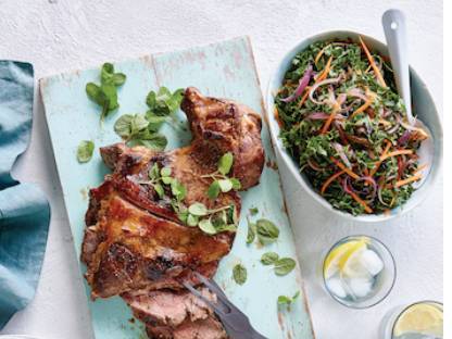 Lamb Leg with Kale Salad