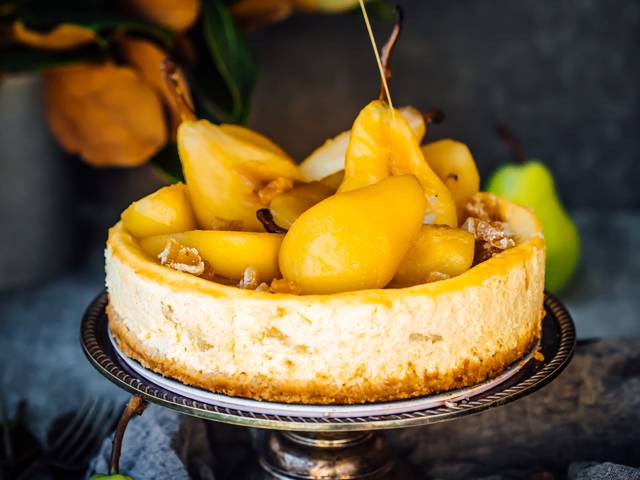 Pear and Ginger Cheesecake