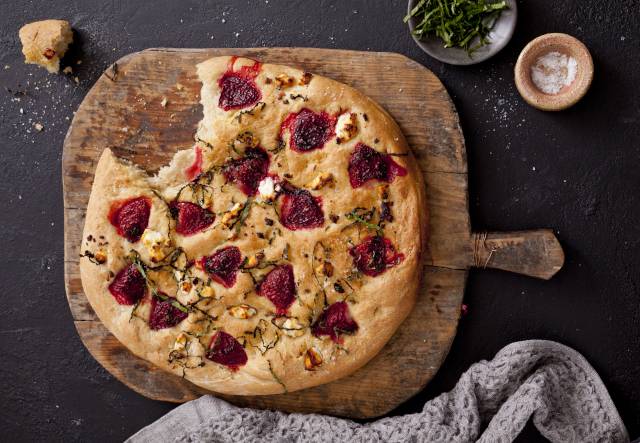 Strawberry, Basil & Goats Cheese Foccacia