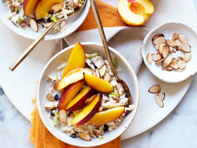 Overnight Summer Oats with Roasted Nectarines