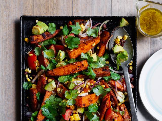 Mexican Sweet Potato, Corn and Bean Salad